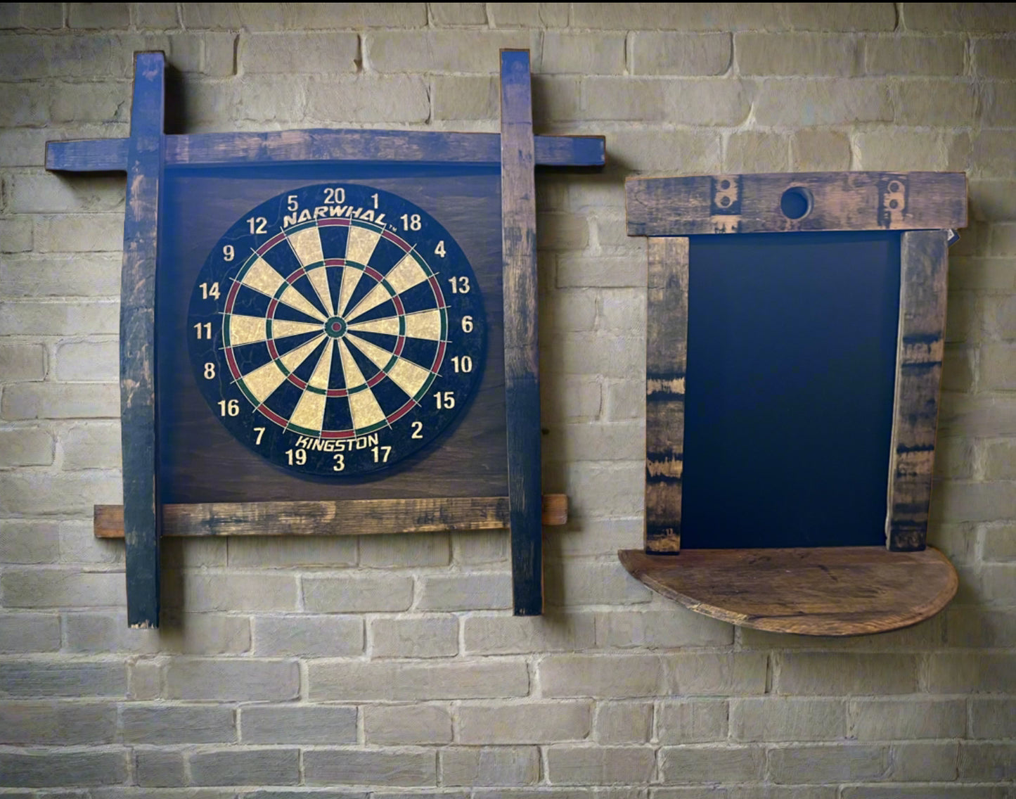 Bourbon Barrel Stave Dartboard - Whiskey Lover's Game Night Essential