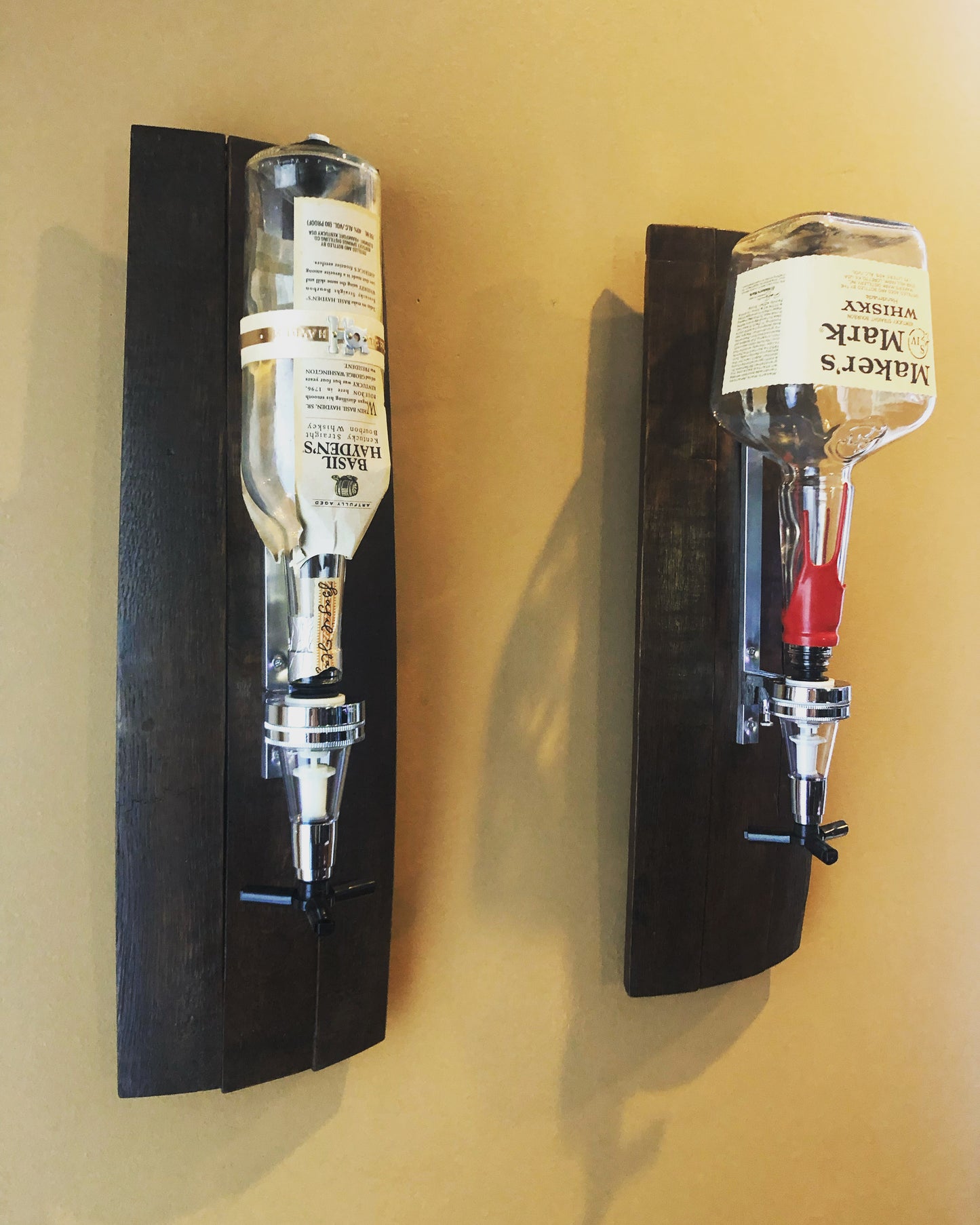 Bourbon Barrel Stave Sconce Liquor Dispenser