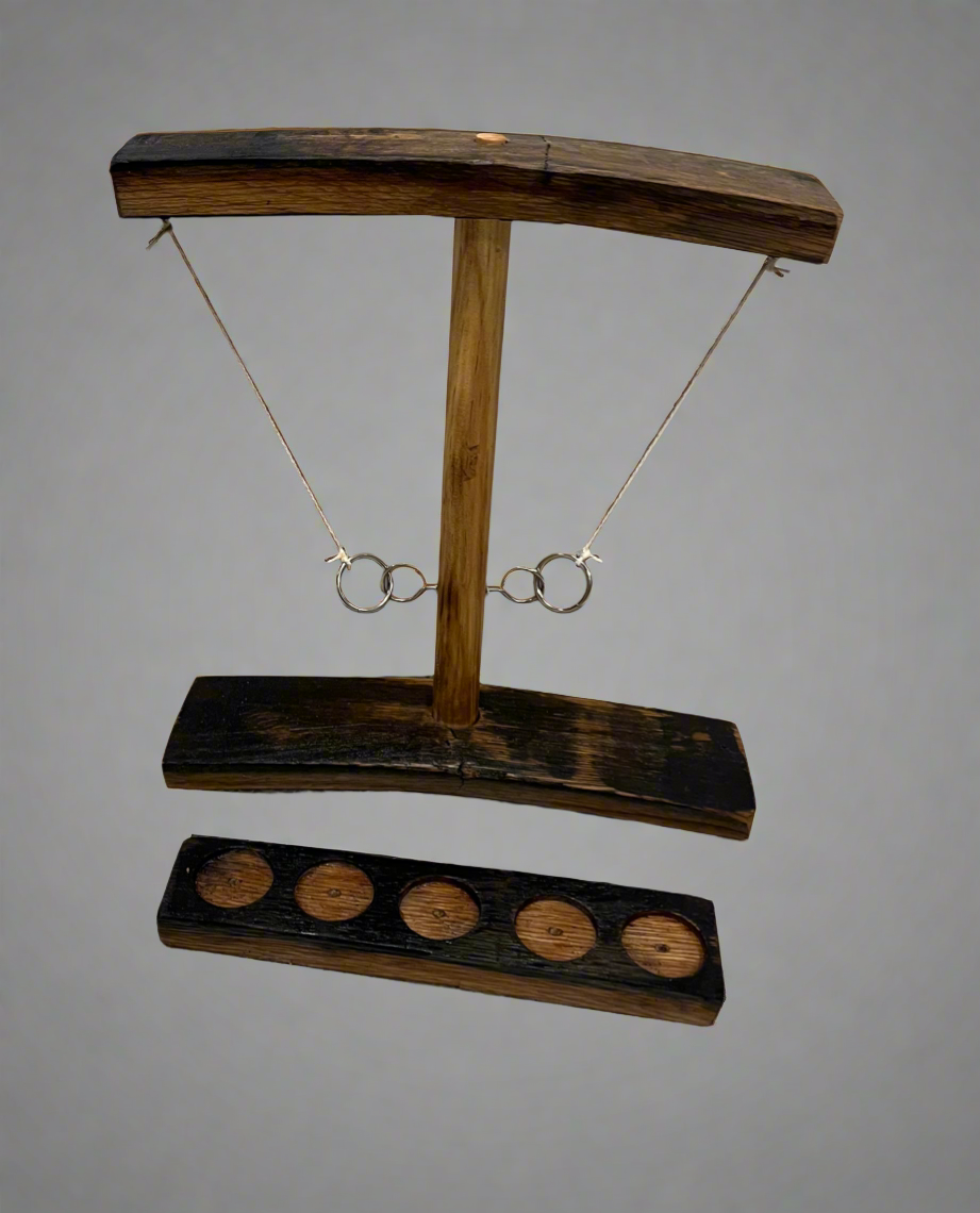 Bourbon Barrel Stave Tabletop Ring Toss Game