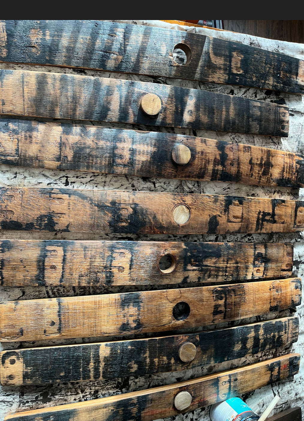 Bourbon Barrel Stave Coat, Hat, and Backpack Rack