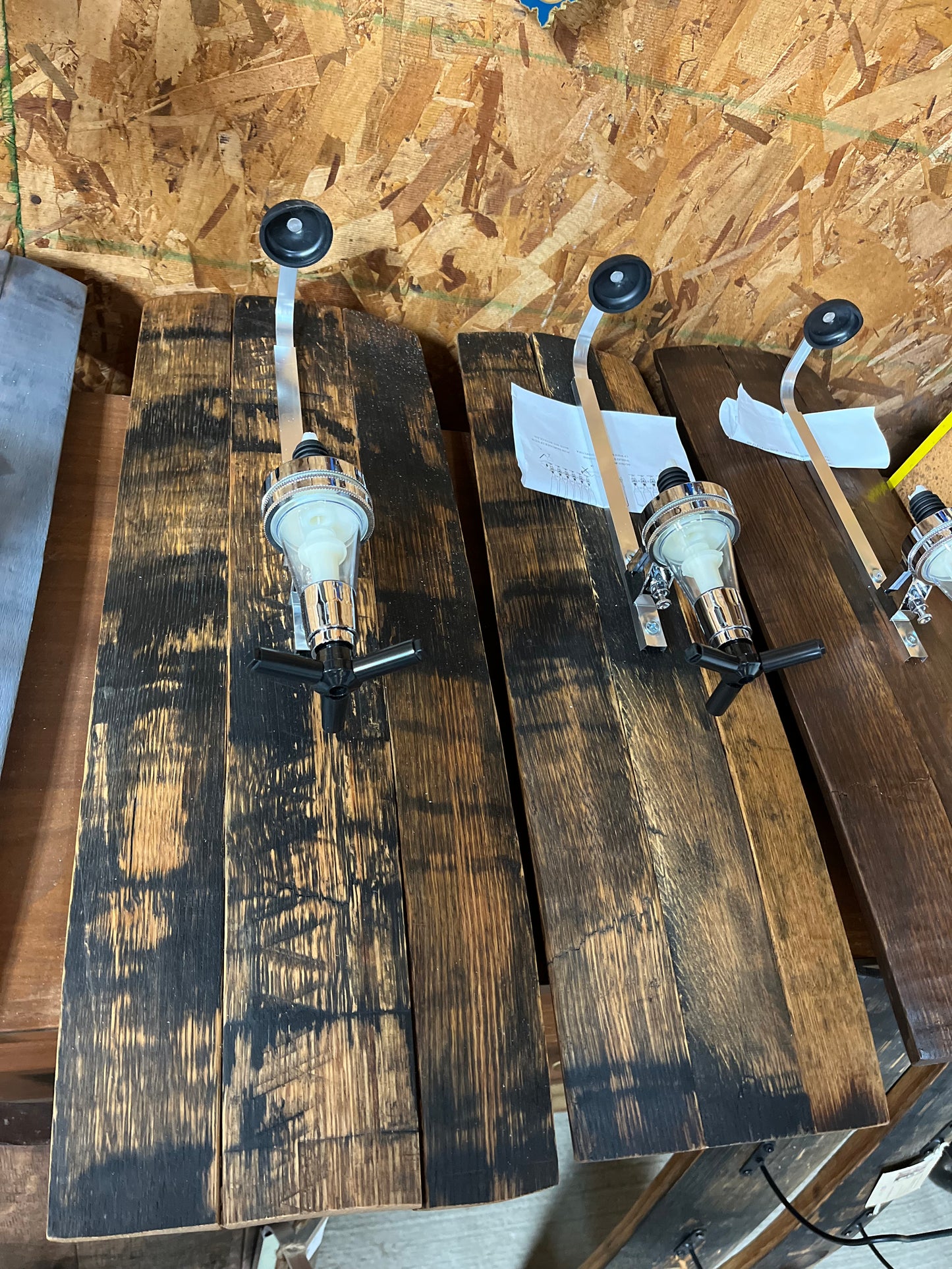 Bourbon Barrel Stave Sconce Liquor Dispenser