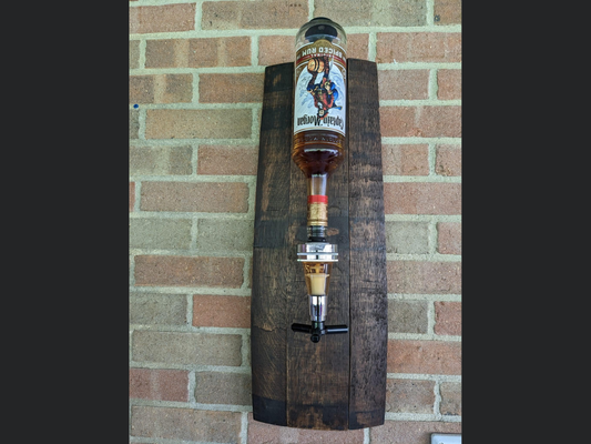 Bourbon Barrel Stave Sconce Liquor Dispenser