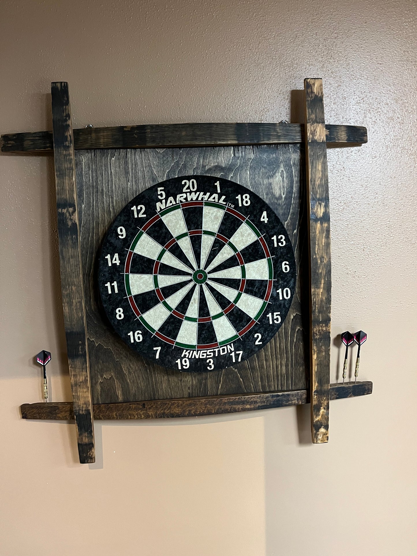 Bourbon Barrel Stave Dartboard - Whiskey Lover's Game Night Essential